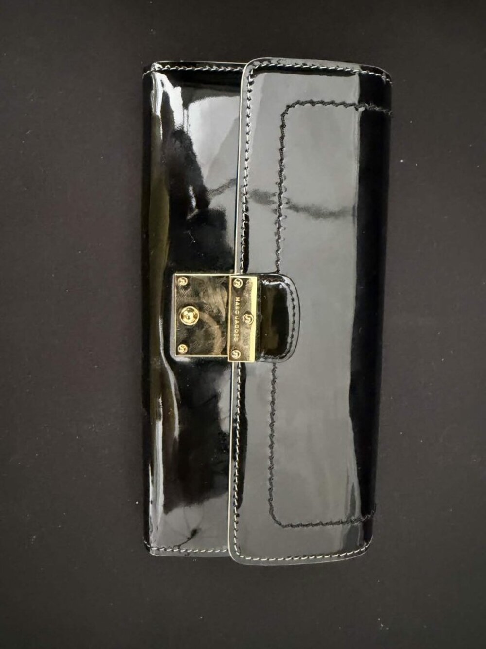 Marc by Marc Jacobs Black Patent Leather Clutch Wallet NWB / DB